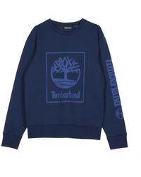 Timberland - Hoodies & Sweatvesten ,Blauw ,Katoen Seasonal Tree Crewneck Sweatshirt - Lyst