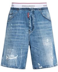DSquared² - Denimshorts Met Vintage-Effect - Lyst