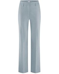 Riani - Broeken ,Blauw ,Linnen Luchtige Pantalon Met Rechte Pijpen - Lyst