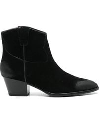Ash - Schwarze wildleder-stiefeletten mit seitlichem reißverschluss - Lyst