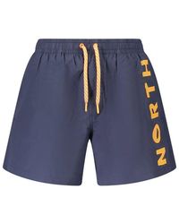 North Sails - Blauwe Katoenen Zwemboxer Met Ocean Print - Lyst