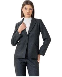 Kocca - Jassen ,Grijs ,Leer Chic Blazer Stijl Glanzend Jasje - Lyst