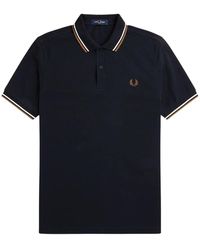 Fred Perry - Tops ,Blauw ,Katoen Slim Fit Twin Tipped Polo - Lyst