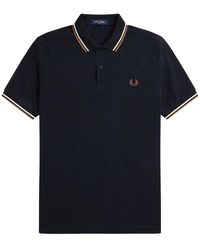 Fred Perry - Tops ,Blauw ,Katoen Slim Fit Twin Tipped Polo - Lyst