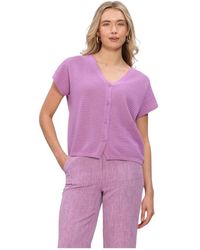 Ydence - Overhemden ,Paars ,Katoen Knitted Top Elin - Lyst