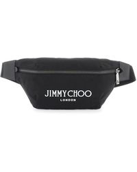 Jimmy Choo - Nylon-gürteltasche mit kontrastierendem logo-print - Lyst