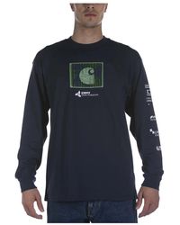 Carhartt - T-shirt carhartt l/s data solutions blu - Lyst