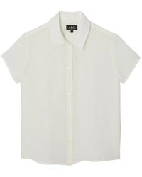 A.P.C. - Korte Linnen Overhemd - Lyst