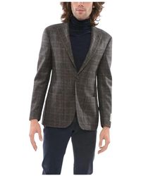 Corneliani - Geruite Wollen Blazer Met Zakken - Lyst