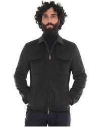 KIRED - Jassen ,Blauw ,Wol Omkeerbare Bikerjas Met Ritssluiting - Lyst