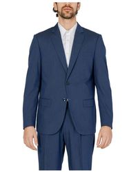 Antony Morato - Jassen ,Blauw ,Polyester Blauwe Polyester Blazer - Lyst