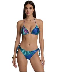 ME FUI - Badmode ,Veelkleurig ,Polyester Driehoek Bikini Met Ruches En Verstelbare Broek - Lyst