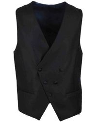Alessandro Dell'acqua - Kostuums ,Blauw ,Polyester Elegante Vest Met Polyester Mix - Lyst