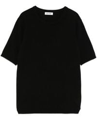 Soft Goat - Ribgebreide Crew Neck Met Korte Mouwen - Lyst