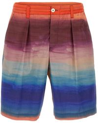 Marni - Korte Broeken ,Veelkleurig ,Katoen Cotton Poplin Shorts - Lyst