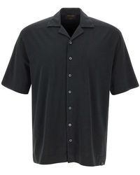 Gran Sasso - Overhemden ,Zwart ,Katoen Short Sleeve Shirt - Lyst