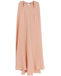 Max Mara - Kleedjes ,Roze ,Managua Zijden Lange Jurk - Lyst