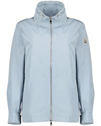 Moncler - Jassen ,Blauw ,Leer Enette Hooded Short Parka - Lyst