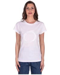 Trussardi - Tops ,Wit ,Watercolor Logo T-Shirt Voor Vrouwen - Lyst