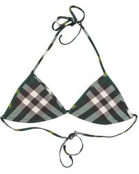 Burberry - Top de bikini a cuadros triángulo - Lyst