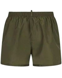 DSquared² - Badmode ,Groen ,Polyester Logo Drawstring Zwemshorts - Lyst