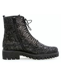 Gabor - Schwarzer lederstiefel mit mittelhohem absatz für frauen - Lyst