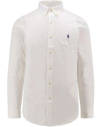 Ralph Lauren - Camicia in cotone elasticizzato con ricamo del logo iconico - Lyst