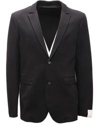 Paolo Pecora - Jassen ,Zwart ,Jersey Jas Met Rauwe Randafwerking - Lyst
