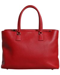 Dolce & Gabbana - Rote Henkeltasche Mit Logo-Plakette Aus Kalbsleder - Lyst