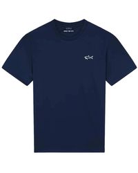 Paul & Shark - T-shirt in poliestere con stampa reflex - blu - Lyst