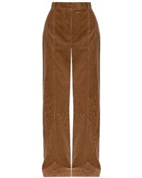 Burberry - Pantaloni in cotone cammello da donna blakely - Lyst