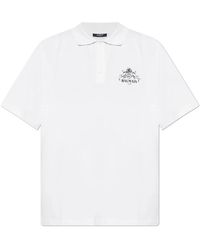 Balmain - Tops ,Wit ,Katoen Polo Met Print Van Klimop - Lyst