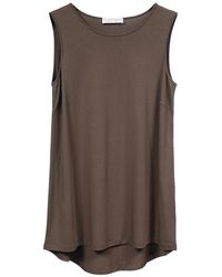 Le Tricot Perugia - Tops ,Bruin ,Cacao Viscose Top Mouwloos Regular Fit - Lyst
