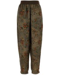 Uma Wang - Gedrukte Satijnen Palmer Broek - Lyst