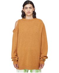 Aries - Truien & Vesten ,Oranje ,Wol Moderne Cut-Out Sweater - Lyst