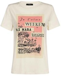 Weekend by Maxmara - Katoenen T-Shirt Met Front Print - Lyst