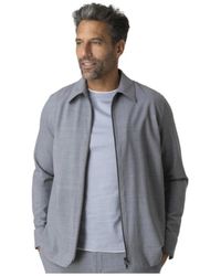 Herno - Jassen ,Grijs ,Wol Lichtgrijs Wol Technisch Overshirt - Lyst
