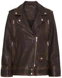 Notyz - Oversized biker jacke walnuss - Lyst