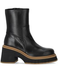 Paloma Barceló - Schwarzer Leder Stiefelette Mit Reißverschluss - Lyst