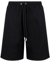Off-White c/o Virgil Abloh - Korte Broeken ,Zwart ,Katoen Zwarte Katoenen Elastische Taille Shorts - Lyst