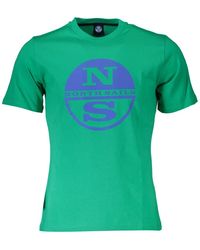 North Sails - Tops ,Groen ,Groen T-Shirt Met Korte Mouwen En Logo - Lyst
