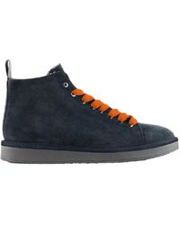 Pànchic - Blaue wildleder-sneakers mit orangen schnürsenkeln - Lyst