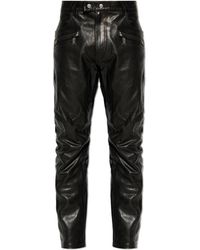 DSquared² - Broeken ,Zwart ,Leer Lederbroek - Lyst
