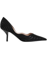 Giorgio Armani - Zapatos de tacón de algodón negro con punta - Lyst