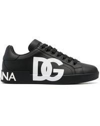 Dolce & Gabbana - Leder Portofino -Sneakers mit DG -Logo - Lyst