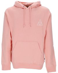 Huf - Hoodies & Sweatvesten ,Roze ,Katoen Koraalroze Hoodie Met Kangoeroezak - Lyst