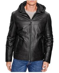 Milestone - Jassen ,Zwart ,Leer Omkeerbare Leren Jas Met Pufferstijl - Lyst