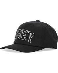 Obey - Accessoires ,Zwart ,Wol Klassieke Snapback Zwarte Gebogen Klep Pet - Lyst