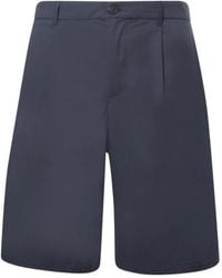 Alpha Studio - Korte Broeken ,Blauw ,Katoen Technische Katoenen Bermuda Shorts - Lyst