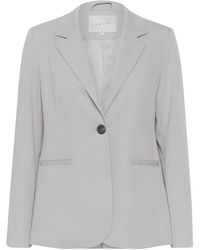 Kaffe - Jassen ,Grijs ,Grijze Melange Blazer Met Klassieke Kraag - Lyst